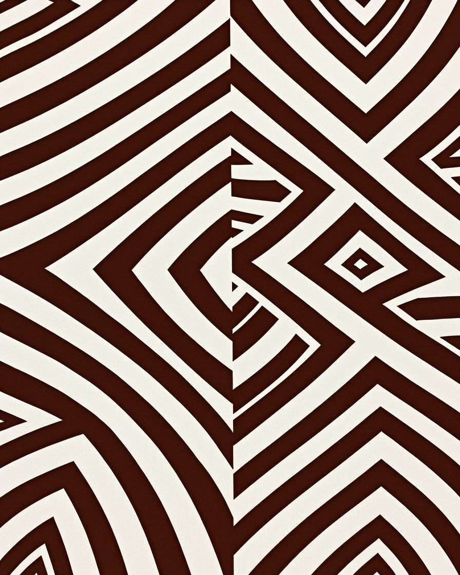 Bold Chocolate Geometric Chevron Diamond Rug