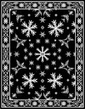 Black White Snowflake Winter Charm Rug