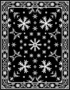Black White Snowflake Winter Charm Rug