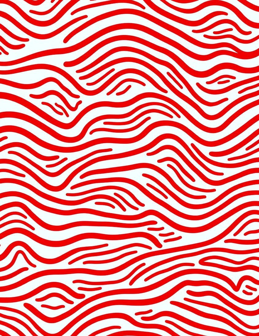 Crimson Wave Organic Lines Rug