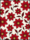Bold Red Yellow Floral Scatter Rug