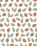 Green Fern Tan Oval Scattered Rug