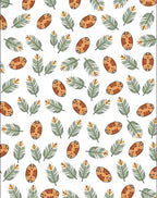 Green Fern Tan Oval Scattered Rug