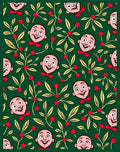 Whimsical Green Character Floral Rug