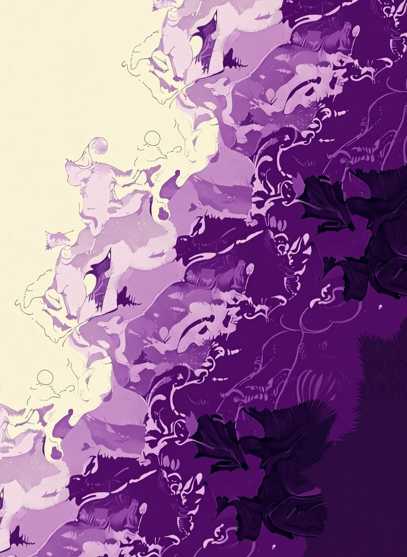 Amethyst Amorphous Floral Swirl Rug