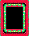 Vibrant Red Green Candy Cane Border Rug