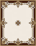 Ornate Brown and Gold Floral Medallion Rug