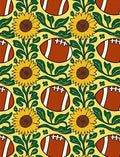 Sunny Yellow Football Sunflower Illustration Rug