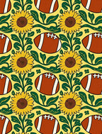 Sunny Yellow Football Sunflower Illustration Rug