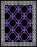Ornate Lavender Quatrefoil Border Rug
