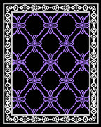 Ornate Lavender Quatrefoil Border Rug