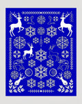Winter Deer Snowflake Collage Rug