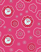Crimson Floral Medallion Faces Rug