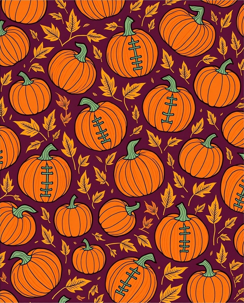 Orange Festive Pumpkin Foliage Medley Rug
