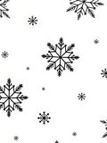 Black Snowflakes on White Background Rug