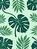 Deep Green Tropical Foliage Rug