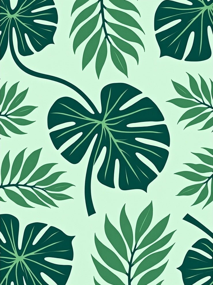 Deep Green Tropical Foliage Rug