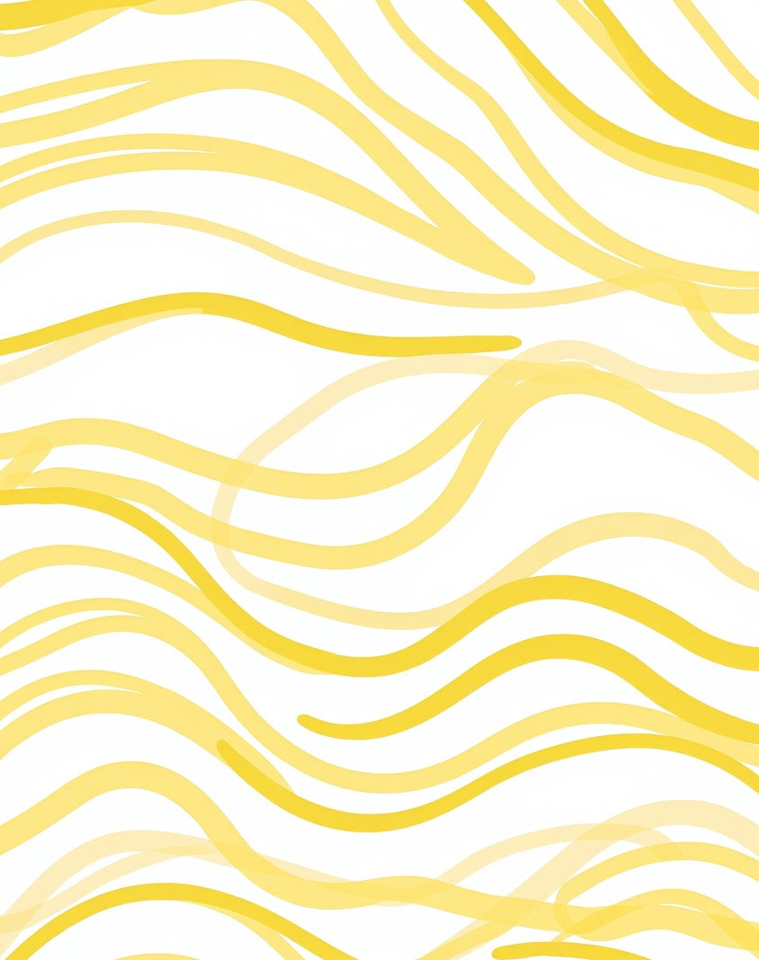 Sunny Yellow Abstract Wavy Lines Rug