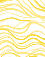 Sunny Yellow Abstract Wavy Lines Rug
