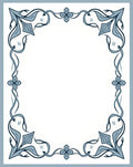 Art Nouveau Blue Floral Vine Border Rug