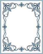 Art Nouveau Blue Floral Vine Border Rug
