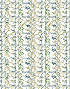 Abstract Vertical Botanical Swirls Multi-color Rug
