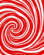 Vibrant Red Swirl Abstract Rug