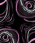 Pink Swirl Abstract Black Rug