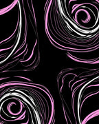 Pink Swirl Abstract Black Rug