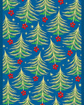 Stylized Evergreen Red Star Abloom Rug