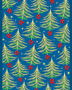 Stylized Evergreen Red Star Abloom Rug