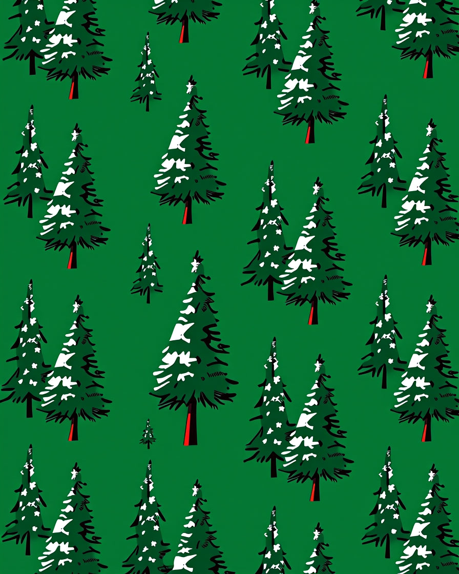 Emerald Forest Pine Trees Rug