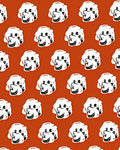 Playful White Puppy Face Terracotta Rug