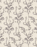 Elegant Beige Ivory Flourish Scroll Rug