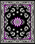 Black Purple White Floral Mandala Rug