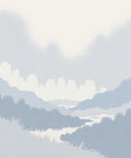 Serene Blue Layered Landscape Vista Rug