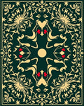 Elegant Black Gold Floral Medallion Rug