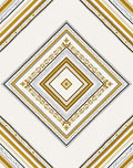 Golden Geometric Diamond Medallion Rug