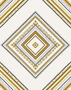 Golden Geometric Diamond Medallion Rug