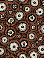 Rustic Orange Cream Floral Burst Rug