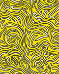 Vibrant Yellow Swirl Flow Rug
