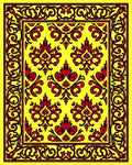 Scarlet Red Floral Border Medallion Rug