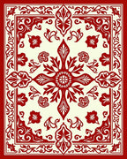 Cardinal Orchid Garden Border Rug