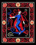 Crimson Blue Dancer With Red Accents Rug