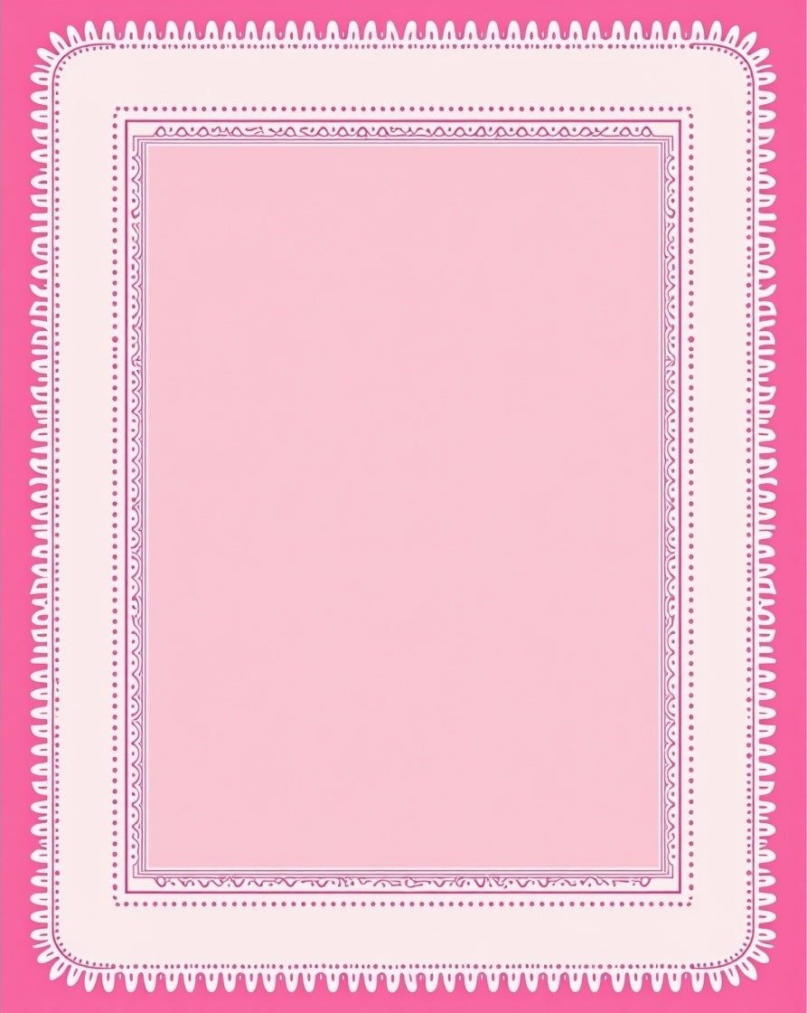 Pink Decorative Bordered Pastel Rug