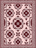 Burgundy Floral Medallion Lattice Rug