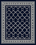 Navy White Interlocking Chain Link Rug