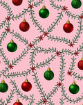 Green Red Holiday Ornaments Garland Rug