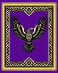Majestic Black Golden Eagle Purple Rug