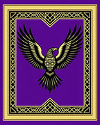 Majestic Black Golden Eagle Purple Rug